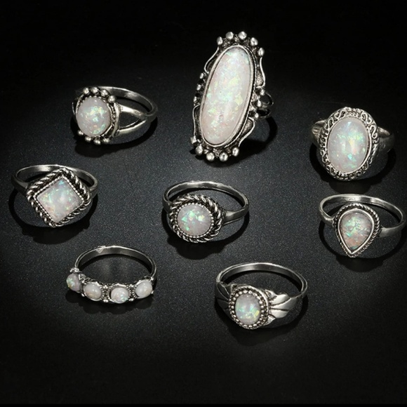 Opal multi ring set - Picture 3 of 4